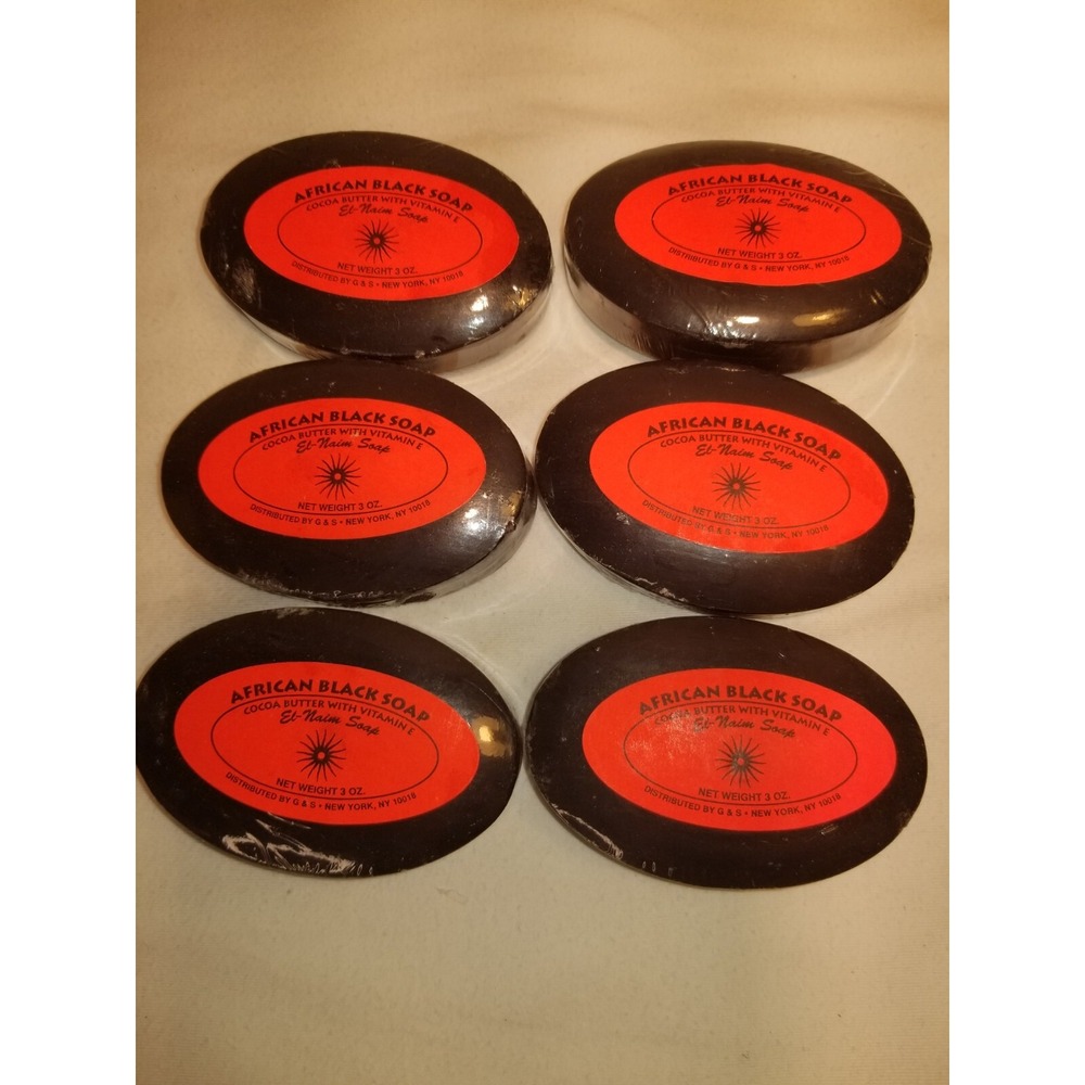 Vintage African Black Soap by El-Naim 6 Bars